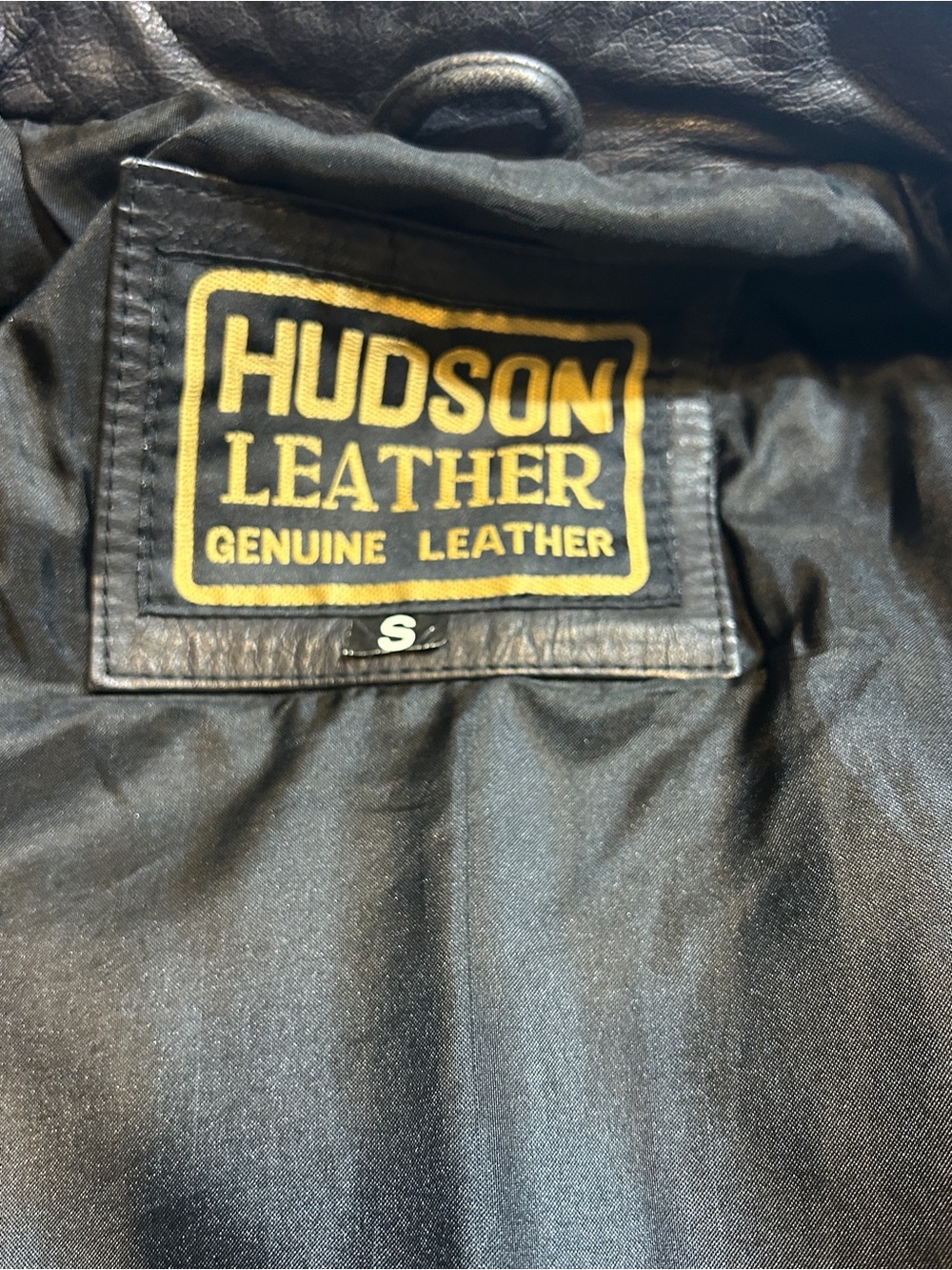 Hudson Leather Genuine Leather Black Shirt Jacket Size Small Vintage Moto - Picture 4 of 10